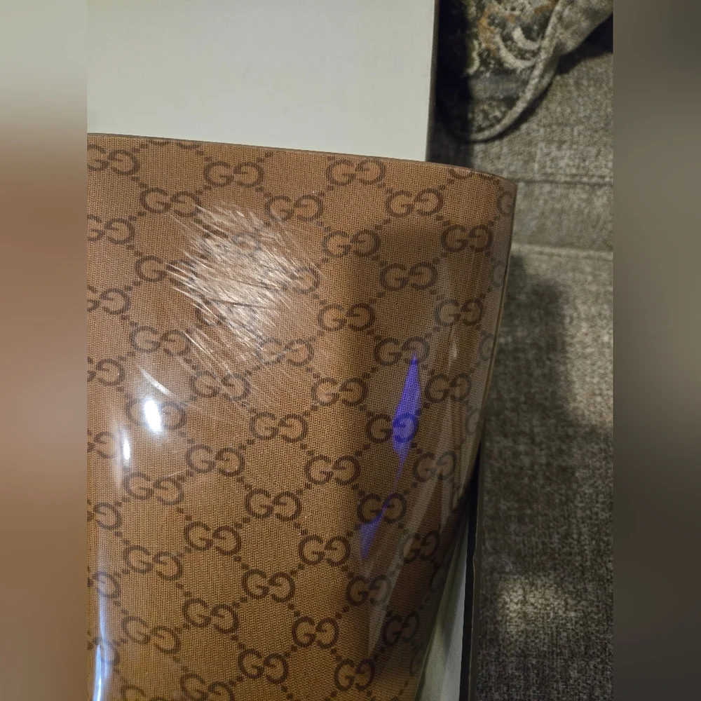 Gucci Tan Monogram Rain Boots - Picture 9 of 13